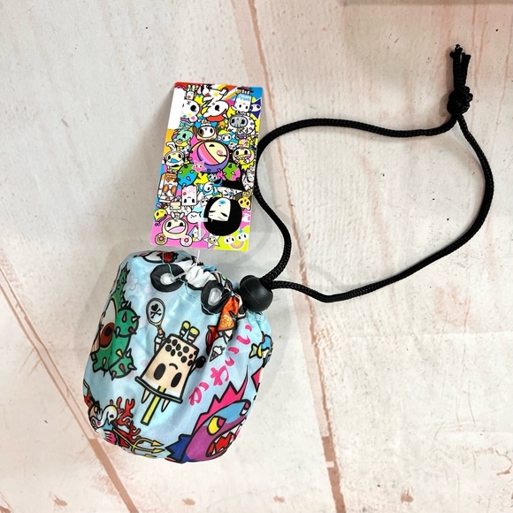 NWT Tokidoki Universa Print Reusable Foldable Shopper Tote Bag - Picture 10 of 10